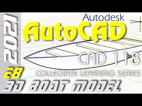 E8 AutoCAD 2021 - 3D Lofted Boat Hull