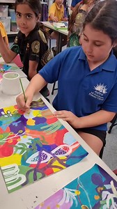 I love listening to the conversations my kids have while they're creating. Today, as this Year 4 class were working on their abstract expressionism paintings, inspired by Australian artist, Joan Blond, I overheard these two girls chatting and I had to ask them to repeat what they were saying so I could capture it on video. ❤️😍🥰 My next post will show more of the beautiful paintings this class is doing. | Art Teacher Life