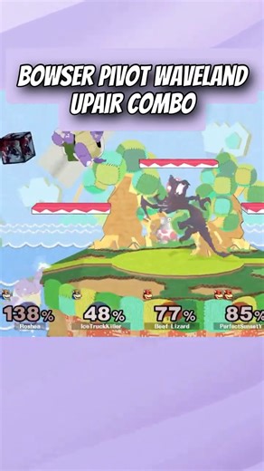 Bowser Pivot Waveland Upair Combo #ssbm #bowser #melee