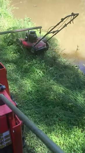 Homemade Pond mowing apparatus