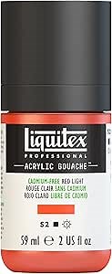 Liquitex Professional Acrylic Gouache, 2-oz (59ml) Bottle, Cadmium-Free Red Light