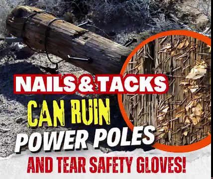A quick reminder about #PowerPoleSafety: DO NOT STAPLE flyers or posters onto power poles. Those staples might seem harmless, but something as simple as a staple or a tack could tear a tiny hole in a lineman's glove. These gloves protect linemen from serious injury should they come into contract with a live wire at high voltage. Let's choose safer alternatives and show appreciation for the linemen who power our lives. | Southern Pine Electric