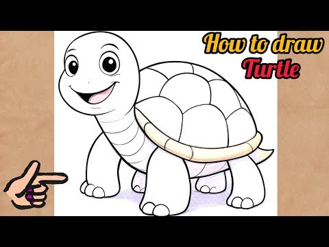 How to Draw Turtle Step by Step | Easy Turtle Drawing for Beginners | Cute Turtle Drawing #drawing