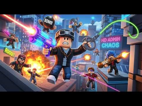 Escaping With Laser Gun & Grapple Hook in Roblox! (HD Admin Chaos)