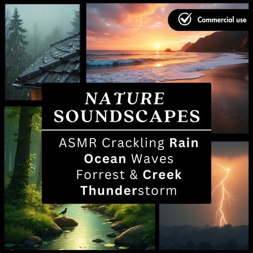Paisajes sonoros ASMR de la naturaleza: lluvia, océano, bosque, truenos (descarga digital) - Etsy México