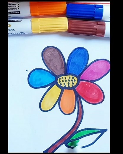 simple flower drawing for tutorial. #flowersdraw #flowersdrawingstepbystep