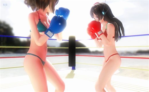 【mmd】踢拳动画_MMD KanColle_ Choukai VS. Maya boxing