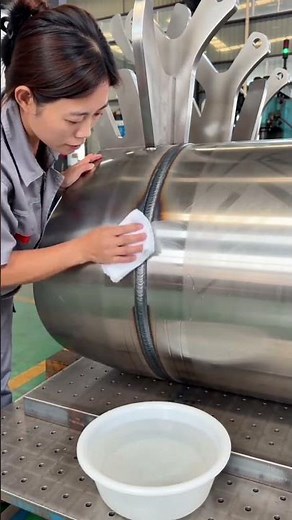 On-site testing of stainless steel cleaning passivation agent #金属表面处理 #不锈钢清洗钝化 #材料科學 #大熱門