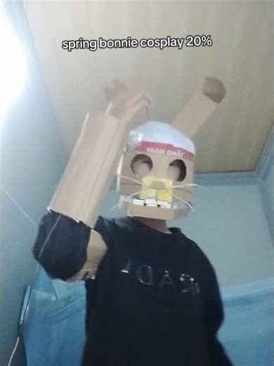 cardboard spring bonnie mask#springbonnie #springbonniecosplay #fnafmovie #cardboardspringbonniemask