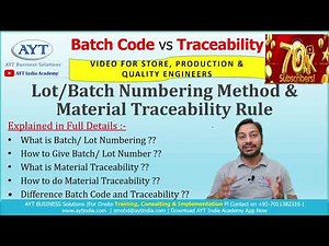 Batch Code vs Traceability | Lot/Batch Numbering Method & Material Traceability Rule (In Hindi)