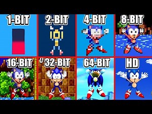 Evolution of SONIC GAME OVER: 1-BIT vs 2-BIT vs 4-BIT vs 8-BIT vs 16-BIT vs 32-BIT vs 64-BIT vs HD
