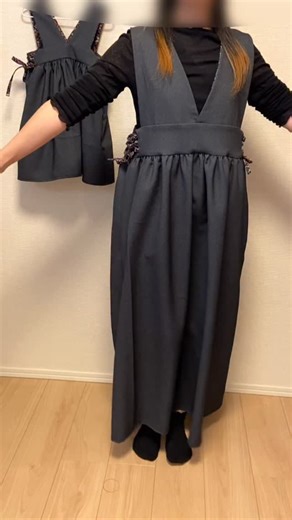 ハンドメイド研究室🔰 on Instagram: "詳しい作り方はYouTubeで公開中✨ 直線だけで作るジャンパースカート💖 サイドの編み上げが可愛い💖体型カバーにも😁 #ハンドメイド #100均diy #daiso #seria #初心者 #おそろコーデ"