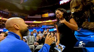KOCO 5's Mecca Rayne gets engaged at Thunder game