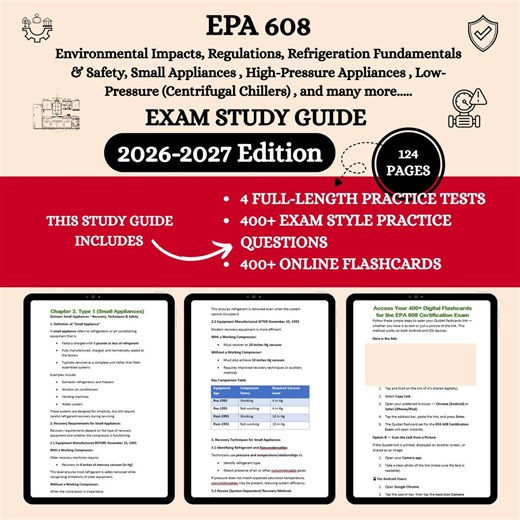 EPA 608 Review 2026 | Epa 608 Study Guide | Epa Exam | Epa Section 608 Certification | Epa 608 | HVAC Certification Exam Prep | Epa 608 Test