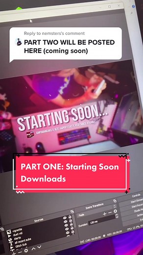 Reply to @nemsters PART ONE How-To Starting Soon scene #streamertips #setuptips #twitch #obs #tips #streamer #streaming #oneofakind #setup #stream