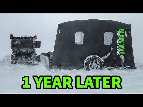 I Ice Fished 1 Year with a Black Hole Ice Shack - Review