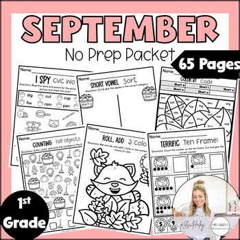 1st Grade Back to School Packet NO PREP | September | Fall Activities Worksheets
