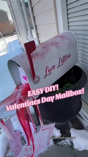 This love letter mailbox upcycle is the most fun and unique DIY I have done so far! It truly is brightening up my porch (along with my oversized DIY Canvas Envelopes) amongst the drab snow that will not go away. Follow me for more cheap and easy DIYs! #valentinesdaycraft #loveletter #valentinesdecor #diyvalentine #valentinesday