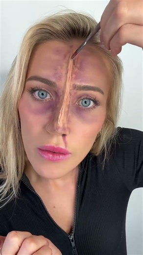 SCARY face cut tutorial PRANK!! #makeup #artist #prank #scary #art #mua #sfx #specialeffects