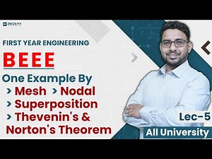BEEE | One Example by Mesh, Nodal, Superposition, Thevenin's and Norton's Theorem |AJIT SIR | RKDEMY