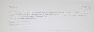 For a certain city, entry-level salaries for job openings in th... | Filo