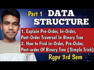 Binary Tree Traversal | Preorder, Inorder, Postorder with Easy Trick | RGPV Data Structure