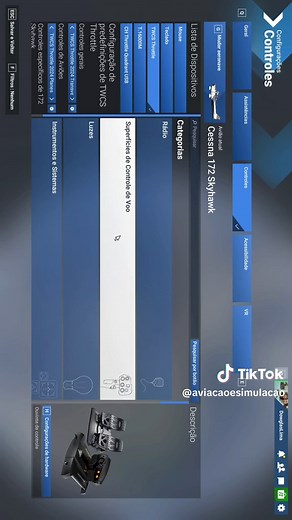 Configuração de Controles no Flight Simulator 2024