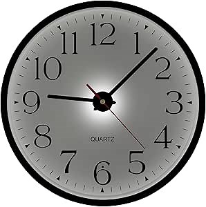 JoFomp Night Light Wall Clocks Battery Operated, 12 Inch Silent LED Light Up Wall Clocks for Living Room Decor, Modern Wall Clock for Bedroom Night Glow, Illuminated Clock with Auto-Dimming/USB Cable
