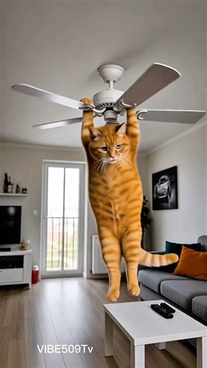 This is my first time seeing a cat swinging under the light #animals #cat #catworld