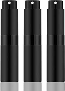 8ML Mini Atomizer Perfume Travel (Matte Black) Refillable Bottle Portable Spray Bottle for Cologne and Perfume (3pcs)
