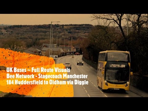 {UK Buses} Full Route Visual ~ 184 Huddersfield to Oldham (Route Revision)