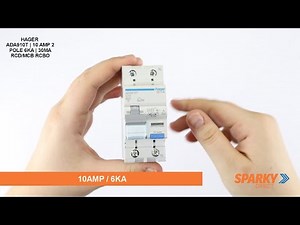 HAGER ADA910T | 10 AMP 2 POLE 6KA | 30MA RCD/MCB RCBO