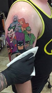 Chris 51 leaves 2016 with this animated Batman tattoo. Intenze Tattoo Ink Electrum Premium Tattoo Stencil Primer Killer Ink Tattoo Batman: The Animated Series GeeksterInk Legends | Area 51 Tattoo