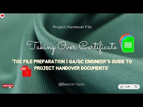 “TOC File Preparation | QA/QC Engineer’s Guide to Project Handover Documents”