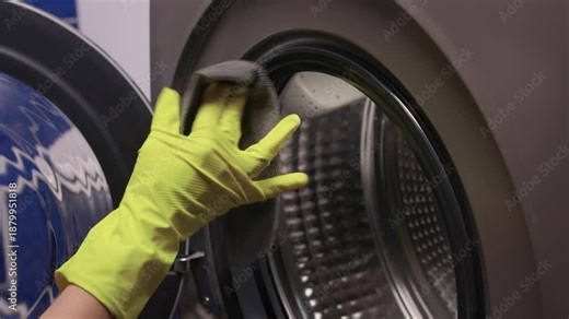Using gloves to clean and protect gasket seals from mold, Thoroughly maintain gasket surfaces by sanitizing with cloth and hand wiping to prevent mold and moisture buildup