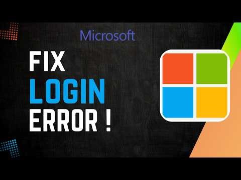 How To Fix Microsoft Account Login Error !