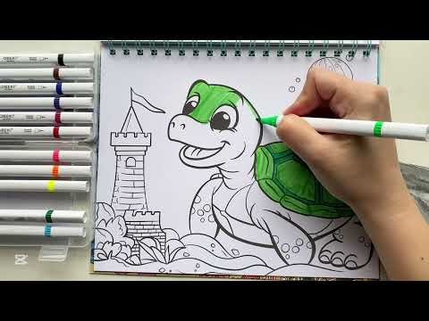 ASMR Turtle Coloring 🐢🎨 | Relaxing Sounds for Deep Sleep