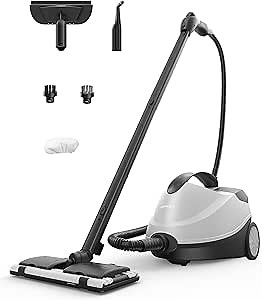 Aspiron Steam Cleaner Powerful Multipurpose Portable Heavy Duty Steamer for Carpets, Floors, Cars, Tiles, and Grout Cleaning with 70S Heat Up, 6M Power Cord Deep Continuous On-Demand Steamer for Home