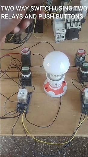 Wiring Two-Way Switch with Relays & Push Buttons.How to wire two way switch #shorts #electroboom