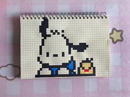 第85弹：帕恰狗（A5网格本） #像素画教程 #网格画 #像素画