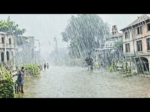 Walking Under pouring rain I'm still looking for you in this city| ASMR White Noise to Relax & Sleep