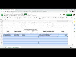 Reimbursement Form Excel Spreadsheet Demo