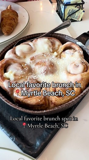 One of my new favorite breakfast and brunch restaurants in Myrtle Beach that was highly recommended by locals! My family and I loved our visit to Croissant’s Bistro and Bakery 🥐!Follow for the best food and drink finds in Myrtle Beach area 🌊! @themyrtlebeachbite Featuring🌟: Blood Orange Mimosa, Mini Cinnamon Rolls, Quiche Lorraine w/ cheesy grits, Croque Madame with hashbrowns. Make sure to reserve your spot online if planning a weekend visit! #myrtlebeachsc #brunch