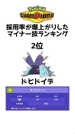 現環境で採用率が爆上がりしたマイナー技ランキング #shorts #ポケモンsv #pokemon #champions #ヒューガ#シンオウ #ポケチャン #初代 #チャンピオンズ #メガ進化