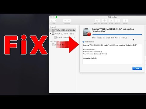 Fix Erase Process Has failed Click Done to Continue - macOS (Big Sur, Catalina, Mojave)
