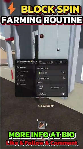 Block Spin ATM Farming Routine – Auto Loot & Easy Cash 💸 #robloxscript #blockspin #roblox