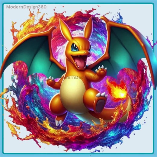 Charizard Watercolor Splash PNG Image | Clipart Images | Graphics and Artwork | PNG Cute Monster Images - Etsy