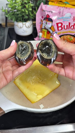Today’s Unusual Buldak Carbonara 🍜✨ | century egg