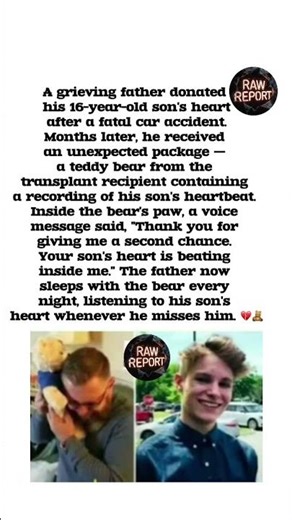 Son's Heart Beats On in Teddy Bear Gift 🧸❤️ #OrganDonation #Heartfelt #TheRawReport