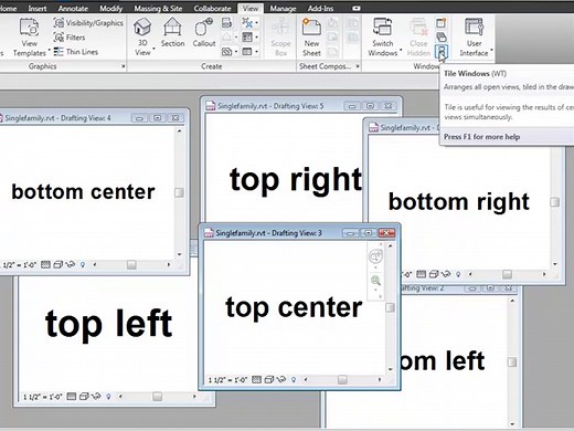 Revit: Tiling view windows